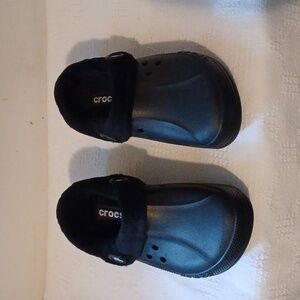 Crocs Black Faux Fur Unisez Clogs Shoes Size 5 M 7 W